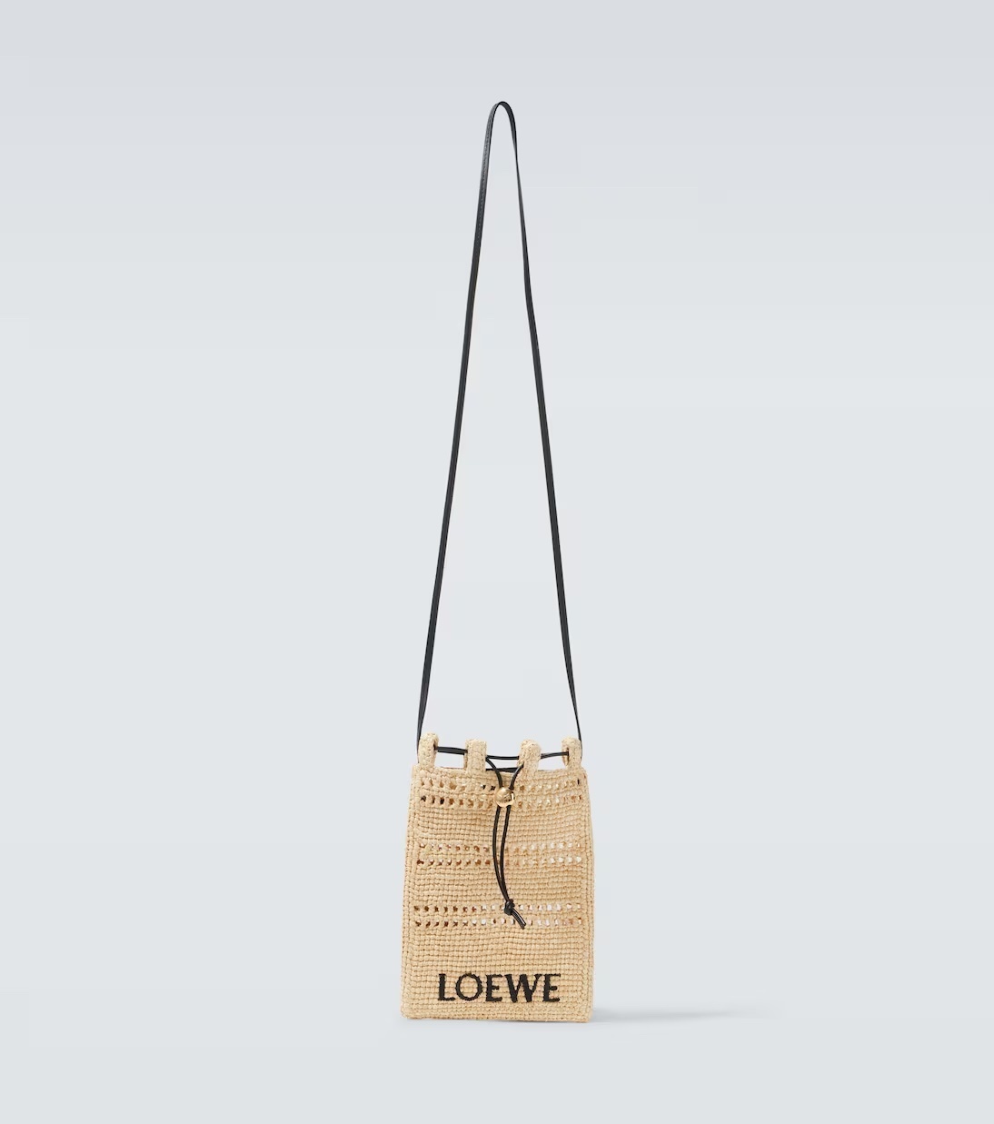 Loewe Paula's Ibiza ロゴ ラフィア クロスボディバッグ