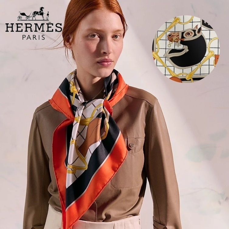伝統美と気品を纏う【HERMES】スカーフ カレ90《Tatersale》