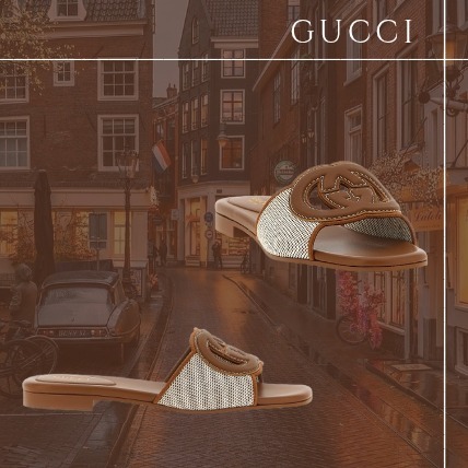 【GUCCI】 'Incrocio GG' sandals ブラウン