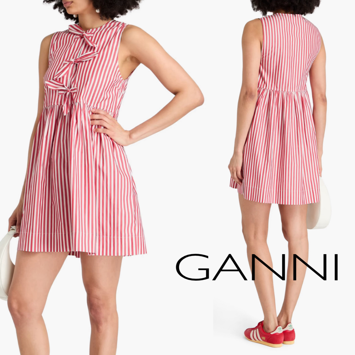 ストライプ★フロントタイ★ワンピース★ GANNI