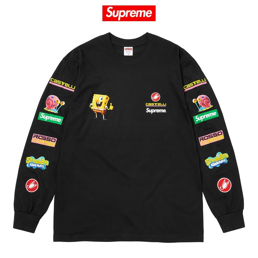 【Supreme x SpongeBob】Castelli Cycling L/S Tee Black - 25SS