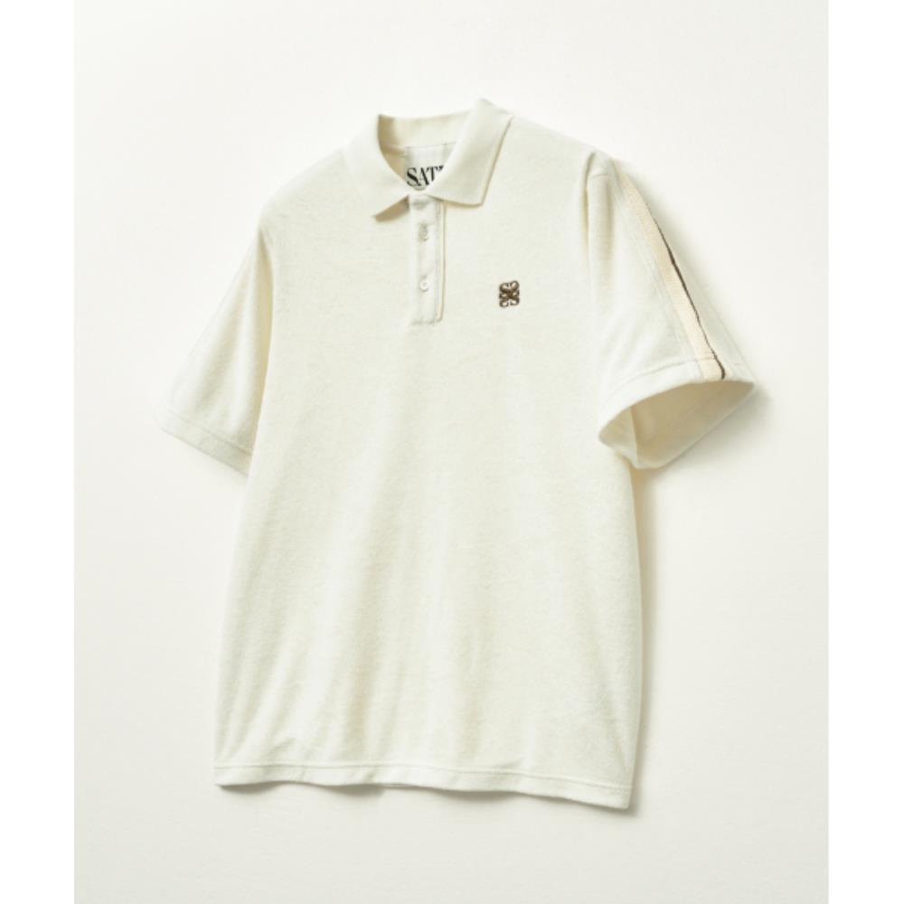 ポロシャツ SATUR Lawton Terry Pique Polo Short Sleeve T-Shirt Cream SA2