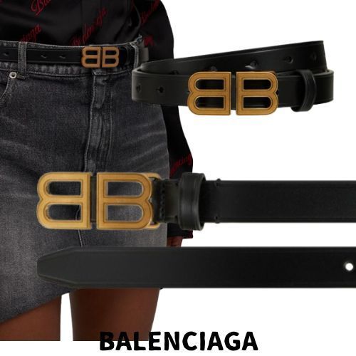 【BALENCIAGA】BB Houlglass クロコエンボスレザーベルト