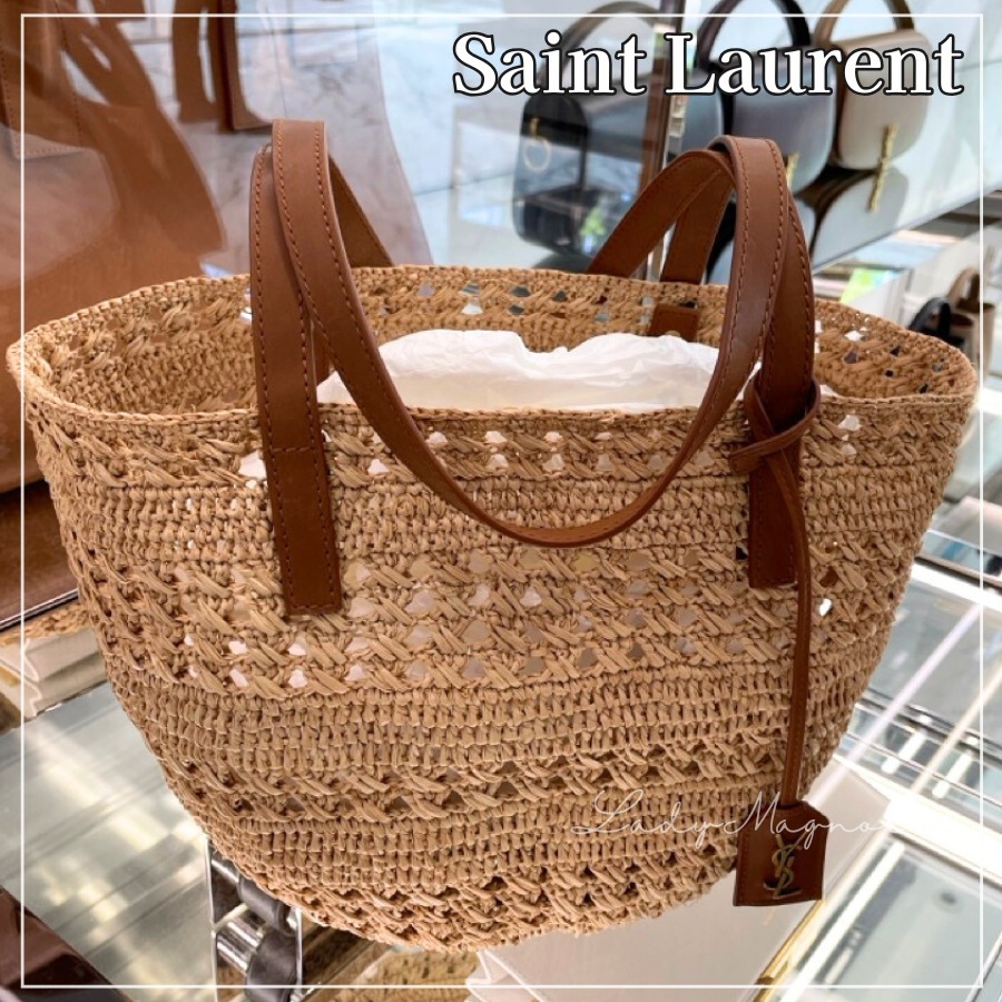 【Saint Laurent】パニエ スモール ラフィアバッグ ★かごバッグ