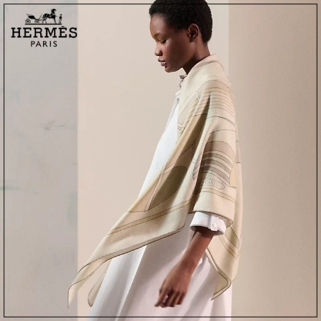 《おしゃれ》HERMES ショール 140 タラッサ ベージュ