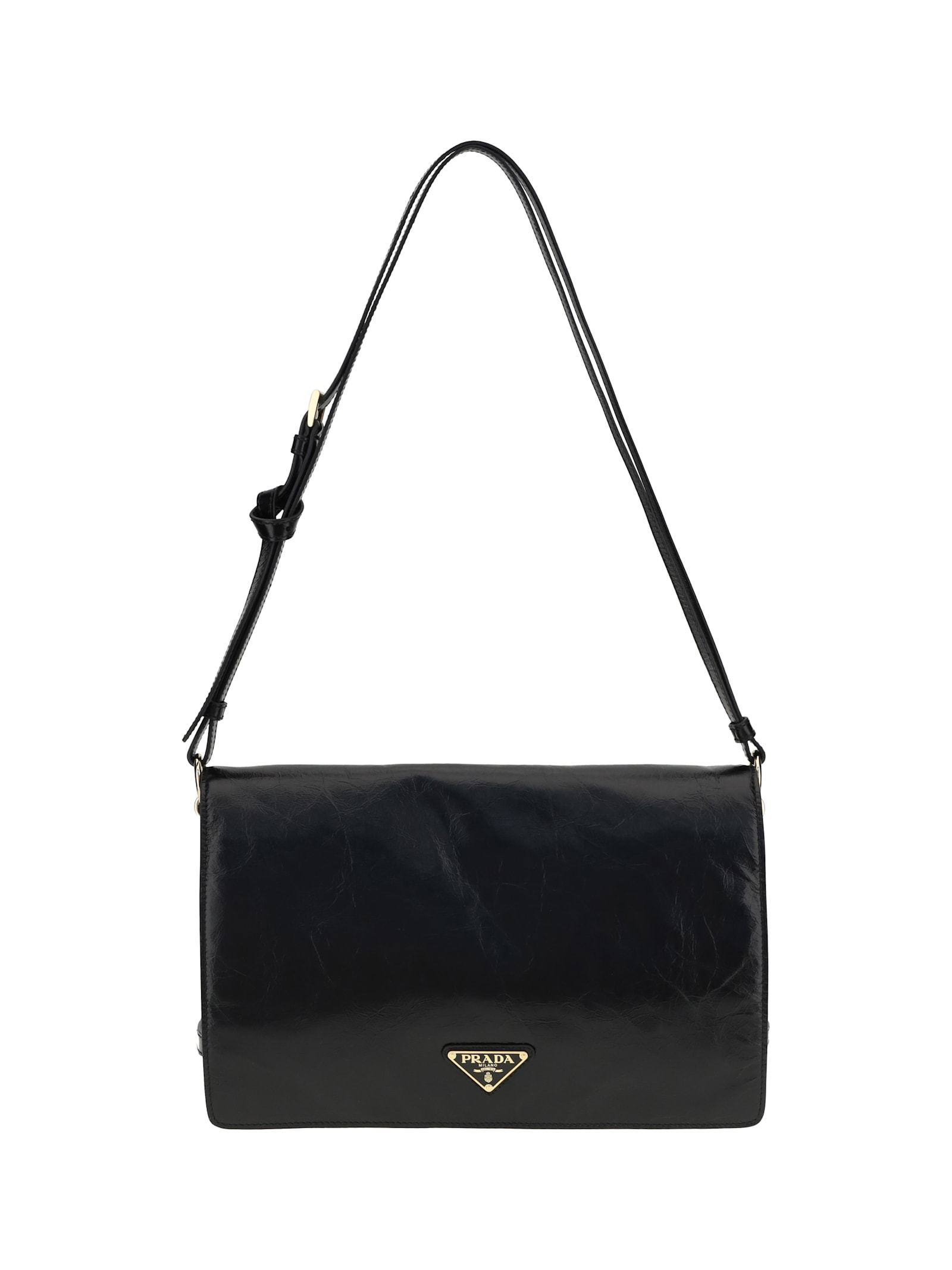 【送料&関税込】Prada Crinkled Leather Shoulder Bag