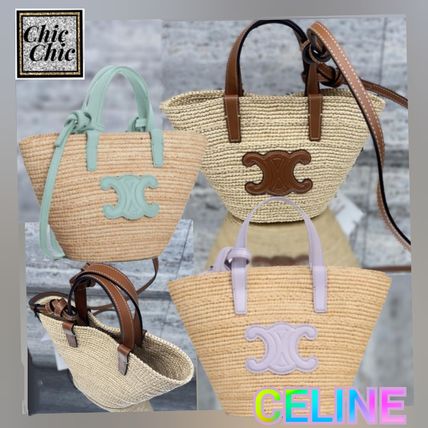 『1年保証』 ブルー（青）系 CELINE(セリーヌ) かごバッグ(レディース バッグ