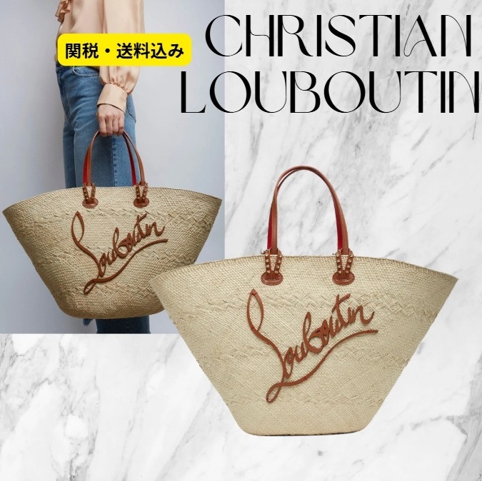 国内未入荷★ ルブタン Cabata large raffia basket bag