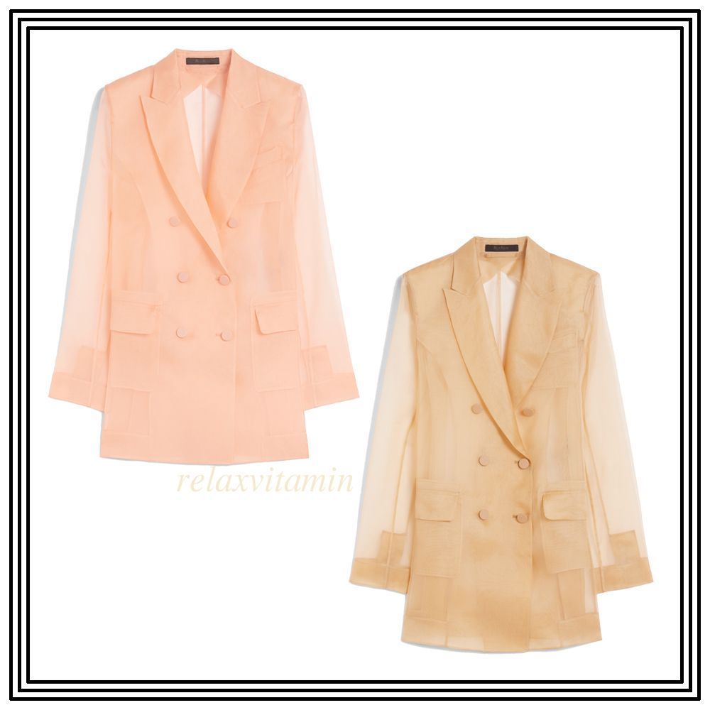 ★Max Mara★ESOPO ダブルブレスト シルクオーガンザ ブレザー