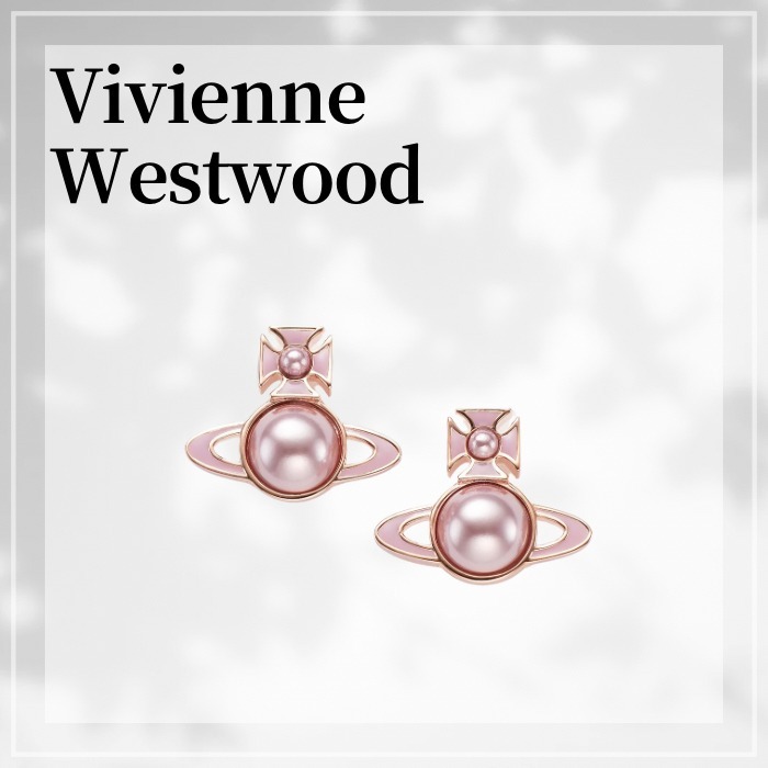 VivienneWestwood☆ TILLYA ピアス パープル ロゴ パール