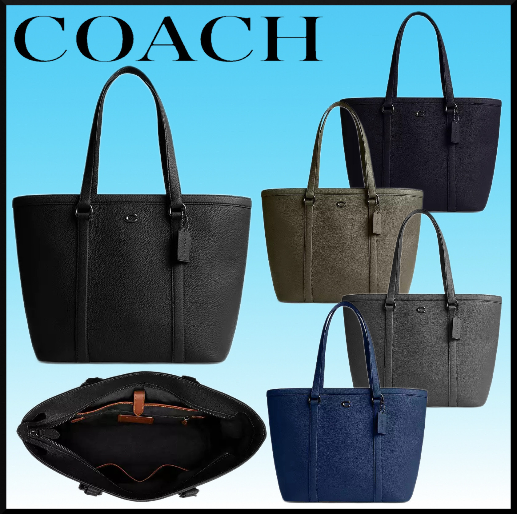 人気★COACH ゴッサム ジップ トート バッグ★シンプル おしゃれ
