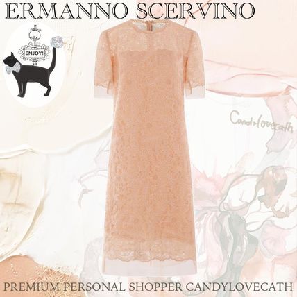 ワンピース ERMANNO SCERVINO DRESS (D462Q356EMY S4612) Ermanno Scervino Slip Dress with Lace Details women