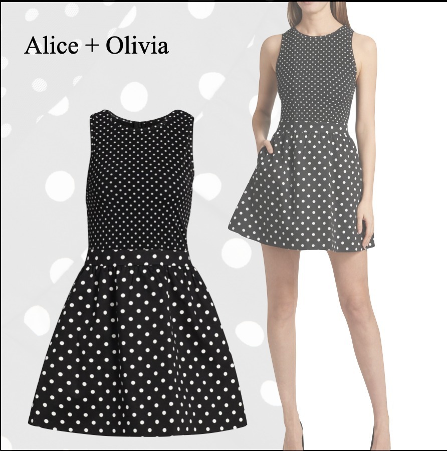 【Alice+Olivia】キャラ ポルカドット フレア ミニドレス