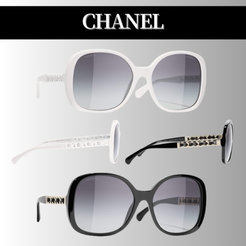 CHANEL◆スクエアサングラス ロゴ チェーンモチーフ