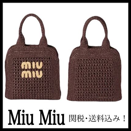 VIP価格.MiuMiu ラフィア トートバッグ 関税送料込 ☆MiuMiu☆ラフィア トートバッグ (MiuMiu/トートバッグ) 5BG230