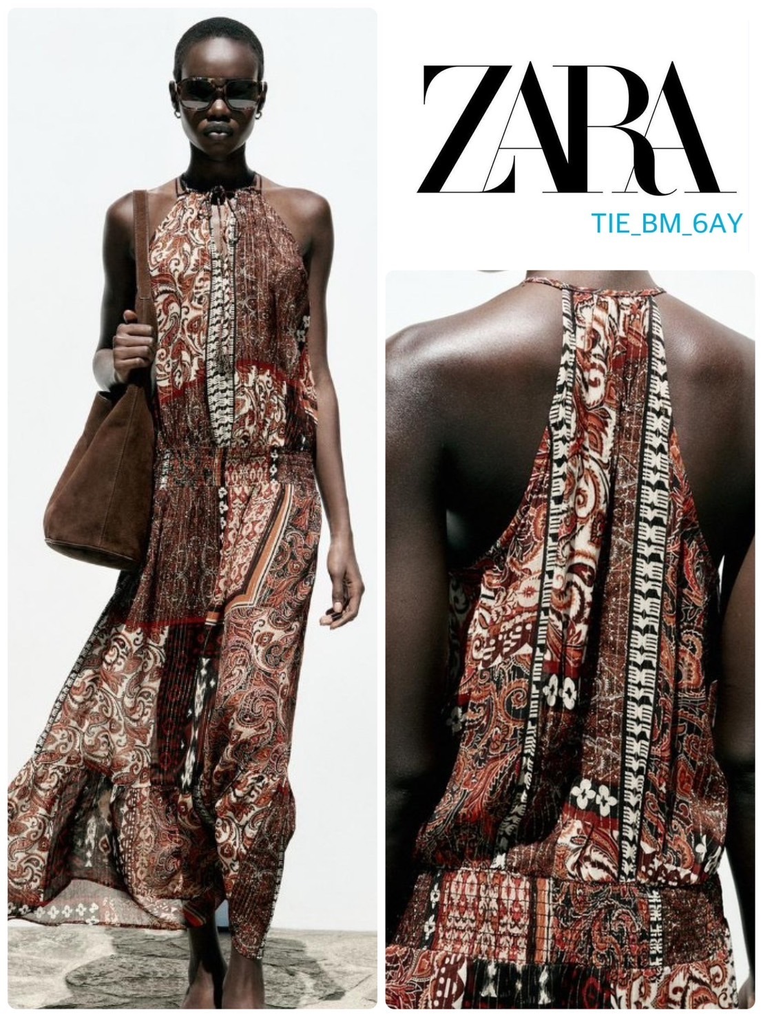 スペイン発送 ZARA プリントドレス 上品カジュアル 今季新作！