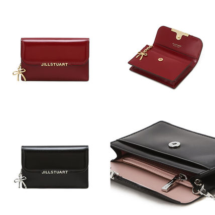 JILLSTUART RIBBON Logo Decorated Cowhide CardWallet 5BJH1256