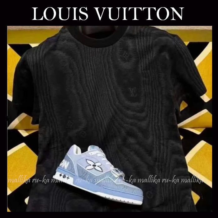 国内発☆【LOUIS VUITTON】LVロゴ ジャカードTシャツ