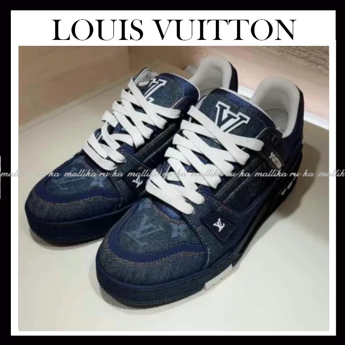 国内発☆デニム【LOUIS VUITTON】LV トレイナー スニーカー