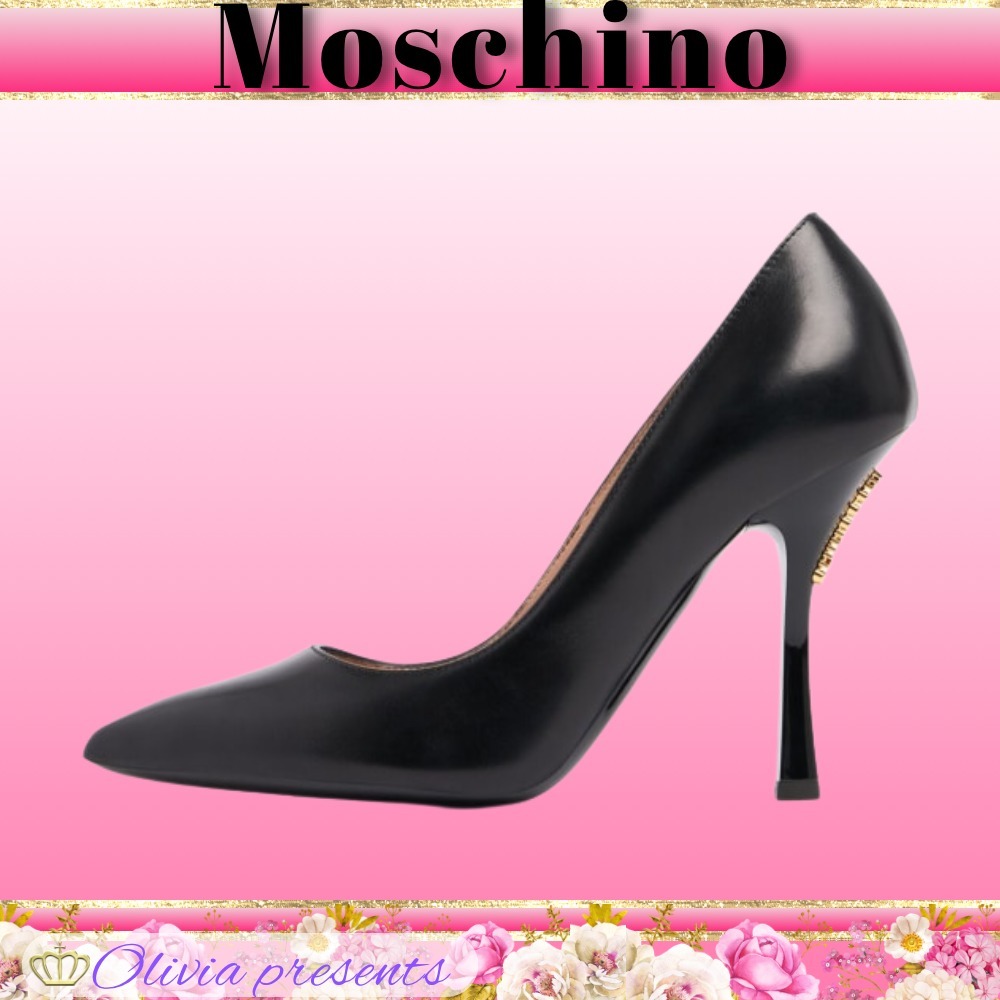 【Moschino】100mmレザーパンプス