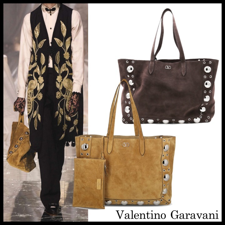 関税送料込◆Valentino◆Vロゴ Nellcote スエード トートバッグ