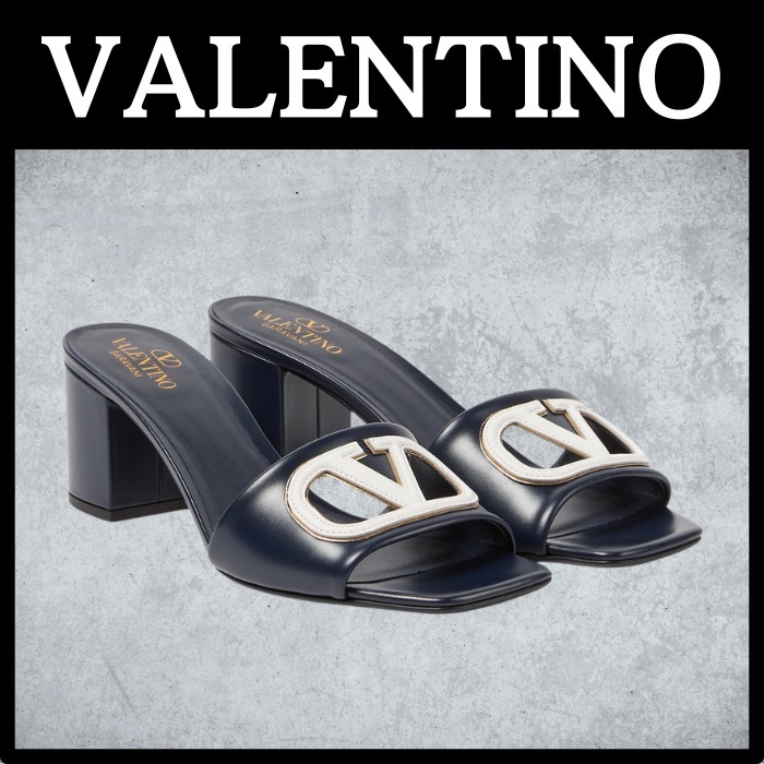 関税・送料込 VIP価格【VALENTINO】Vロゴカットアウトミュール