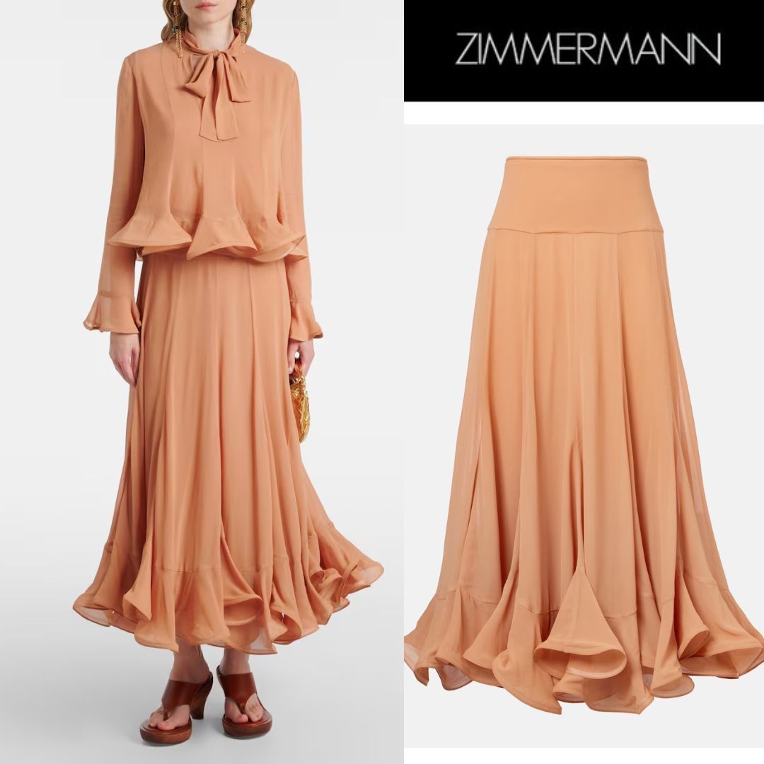 【Zimmermann】Balance floral midi skirt