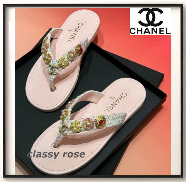 【ビジューが輝くお洒落ビーサン★CHANEL】ビーチサンダル