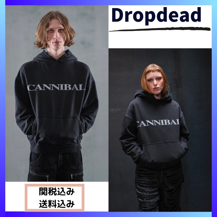 Dropdead ウォッシュ加工のブラックパーカー