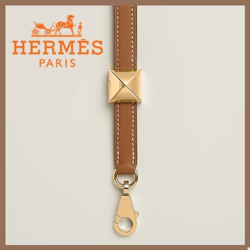 《HERMES》ショルダー ストラップ Clou Medor ブラウン