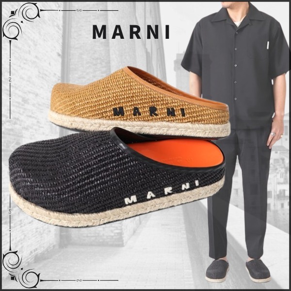 *MARNI*マルニ バラジウム ラフィア調 クロッグサンダル