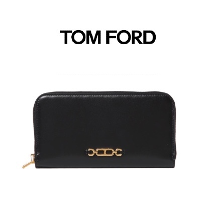 TOMFORD トムフォード 長財布 ロゴ ブラック レザー 関税込