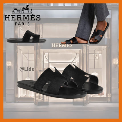 【ソールがオシャレでポイントに】HERMES サンダル イズミール HERMES イズミールブラック39