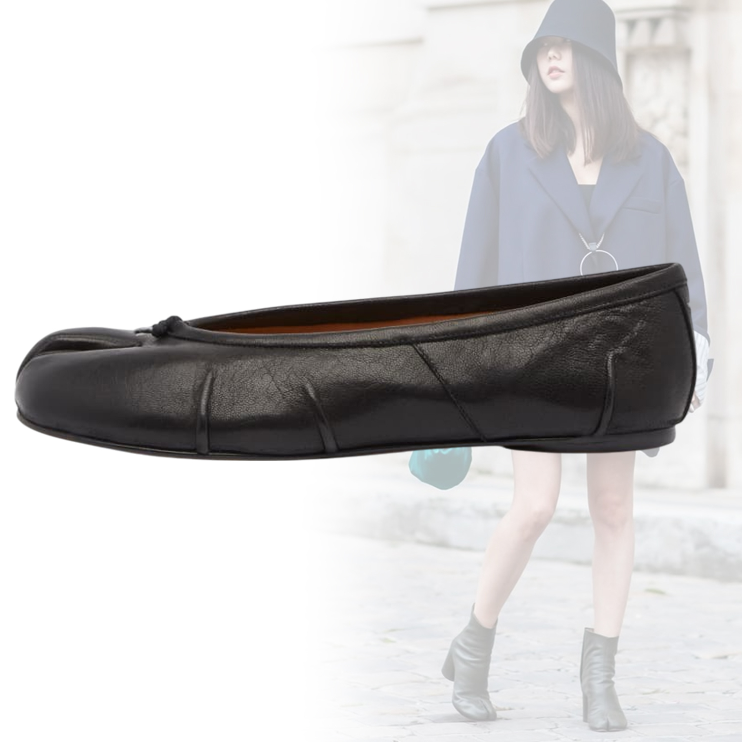 ◆Maison Margiela◆ Tabi ニューバレリーナレザーブラック