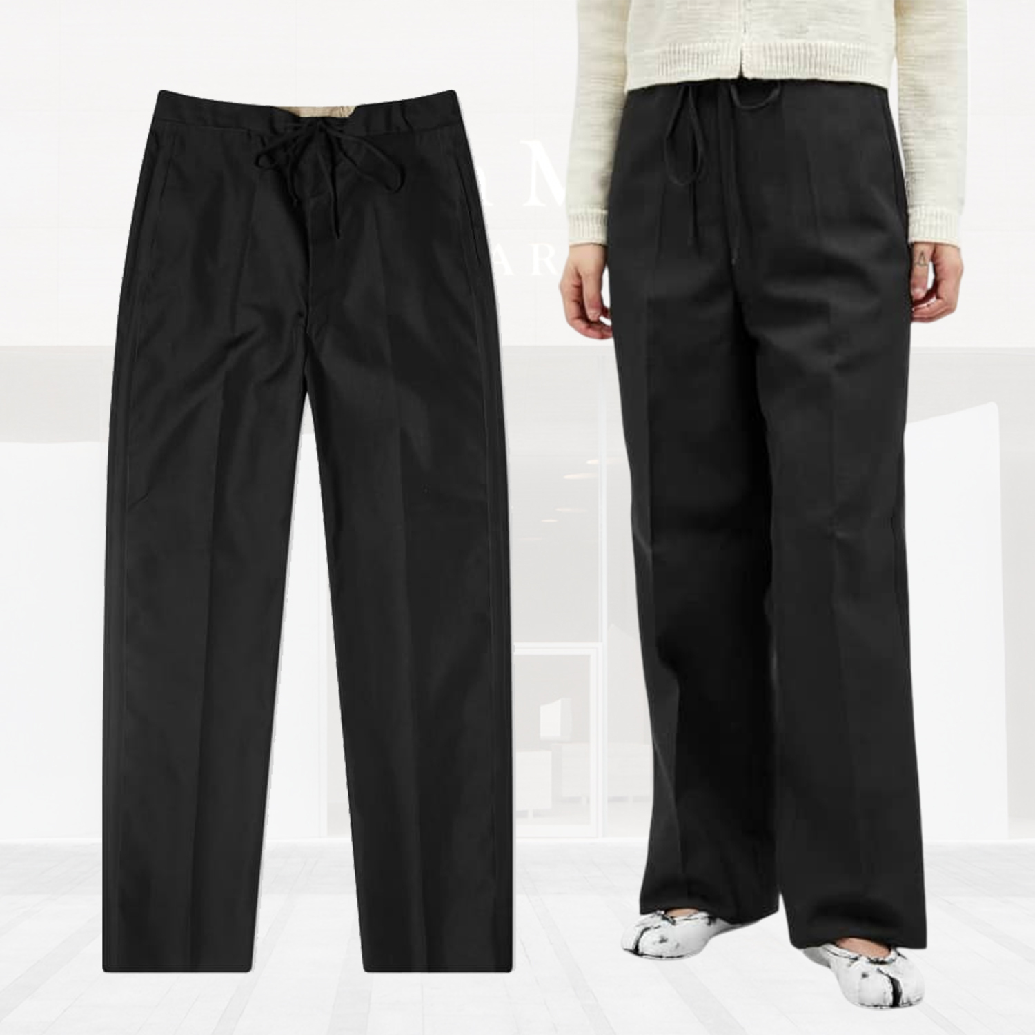 ◆Maison Margiela◆ ワイドレッグパンツ ブラック