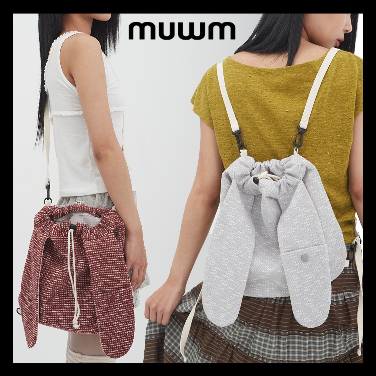 【MUWM】2way Bunny Gym Bag バックパック ★人気★追跡付