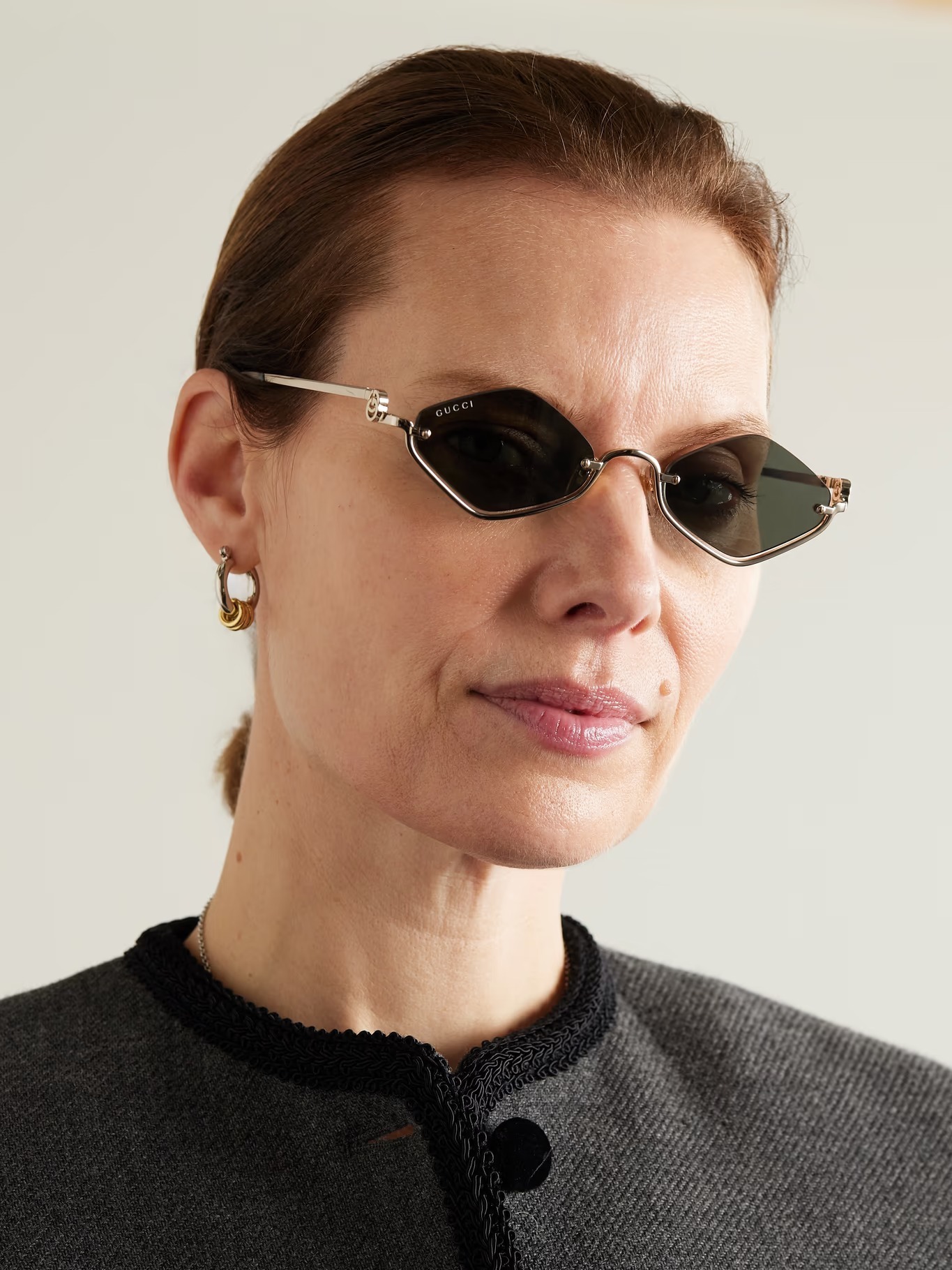 GUCCI EYEWEAR ヘキサゴンフレーム ゴールドトーン サングラス