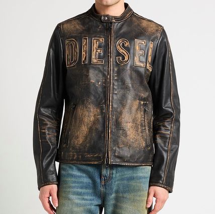 【関税込み】Diesel ブラック L-Emma レザージャケット 現地価格セール ブラック（黒）系 DIESEL(ディーゼル) レザー