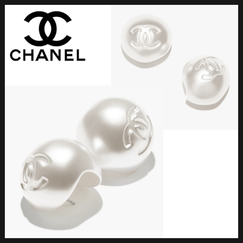 【上品なホワイトパール♪存在感抜群☆】CHANEL ピアス