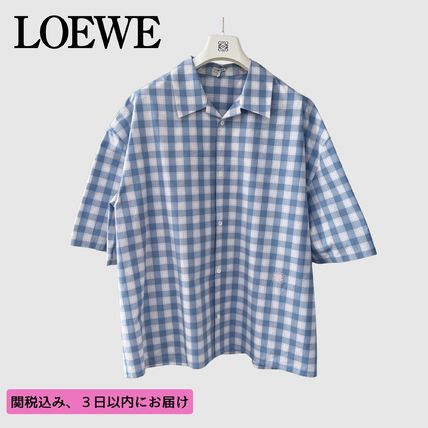 LOEWE チェック柄 Tシャツ 半袖 LOEWE - 【希少】LOEWE ロゴプリント ギンガムチェック