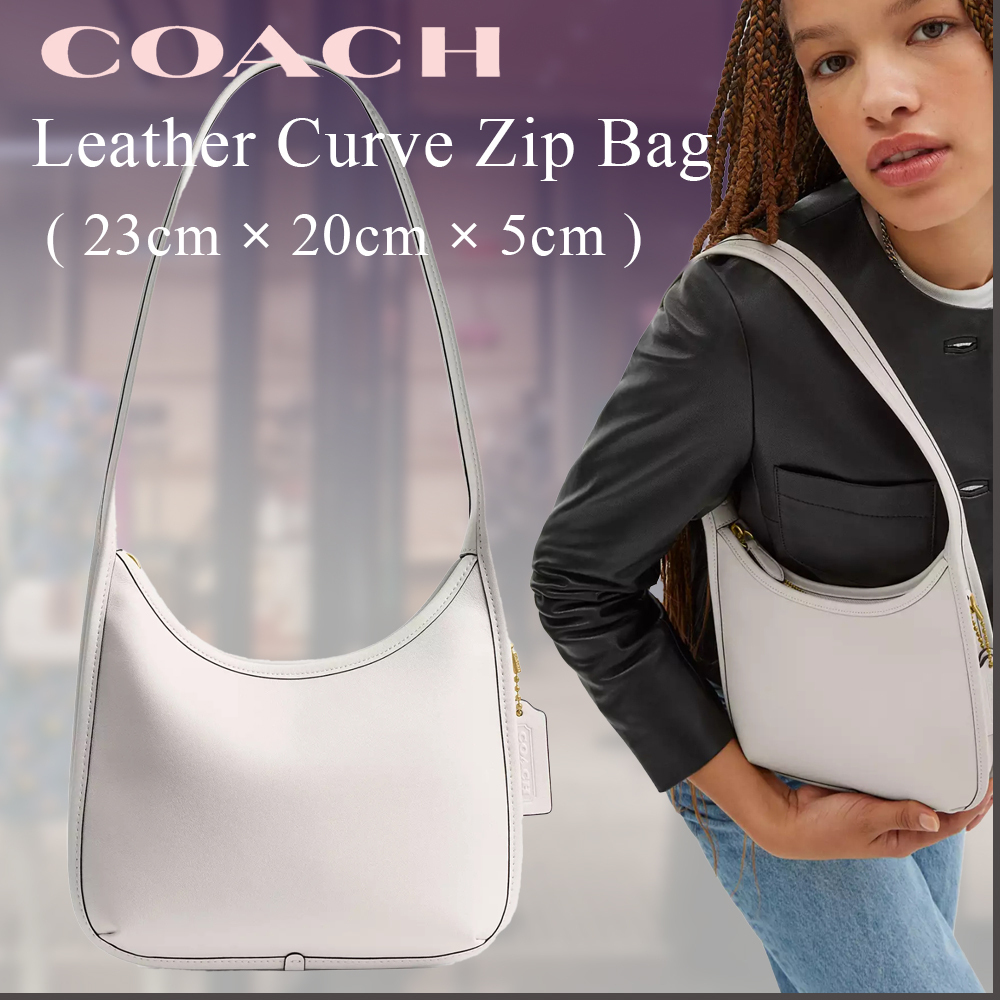 【関税・送料込】coach コーチ レザー カーブ ジップ バッグ