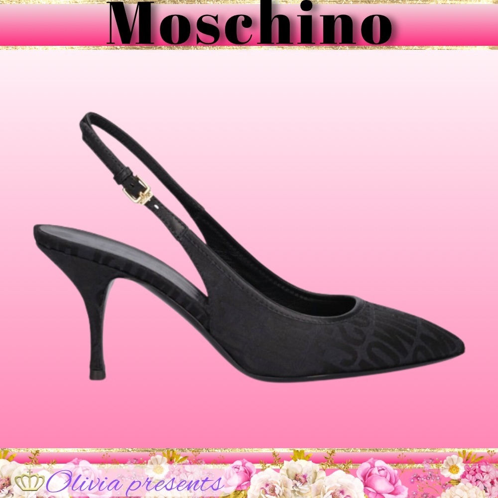 【Moschino】75mmジャカードロゴ パンプス