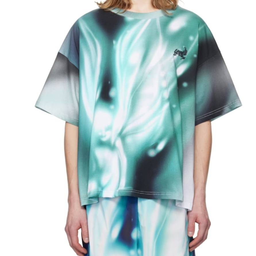 Gerrit Jacob ブルー プリントTシャツ