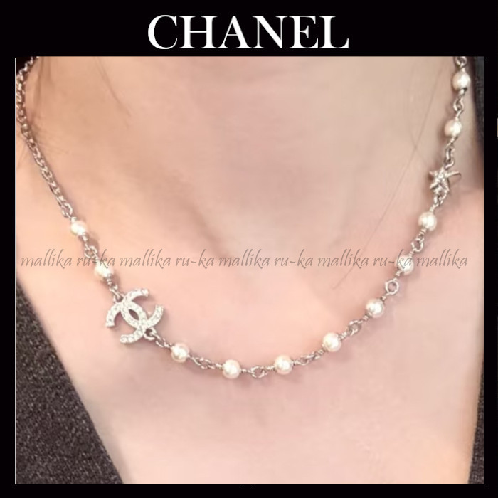 パールが上品♡【CHANEL】 シャネル CCロゴ ネックレス