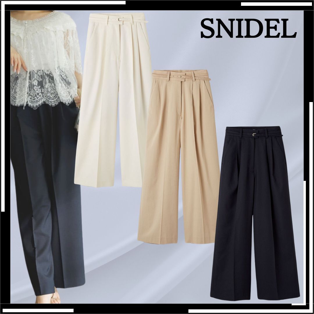 すぐ届く【SNIDEL】キレイめ ワイドレッグパンツ