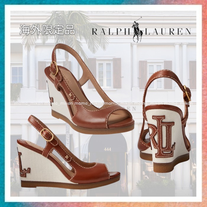 【Ralph Lauren】Roni バーニッシュドレザーの上質サンダル