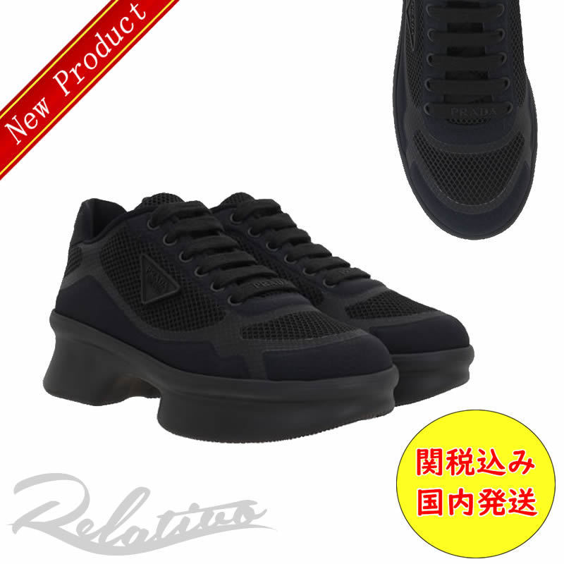 ☆国内発送☆【PRADA】メッシュ ファブリック スニーカー