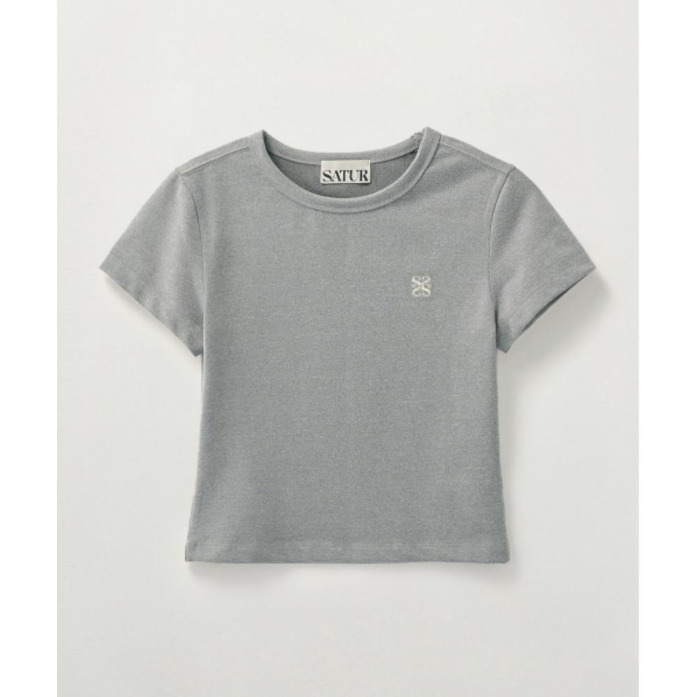 Tシャツ・カットソー SATUR W Essential Basic Logo Short Sleeve T-Shirt Melange Gr
