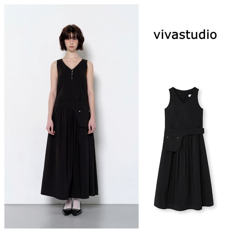 ● VIVASTUDIO ● WOMAN BELTED DRESS [BLACK]