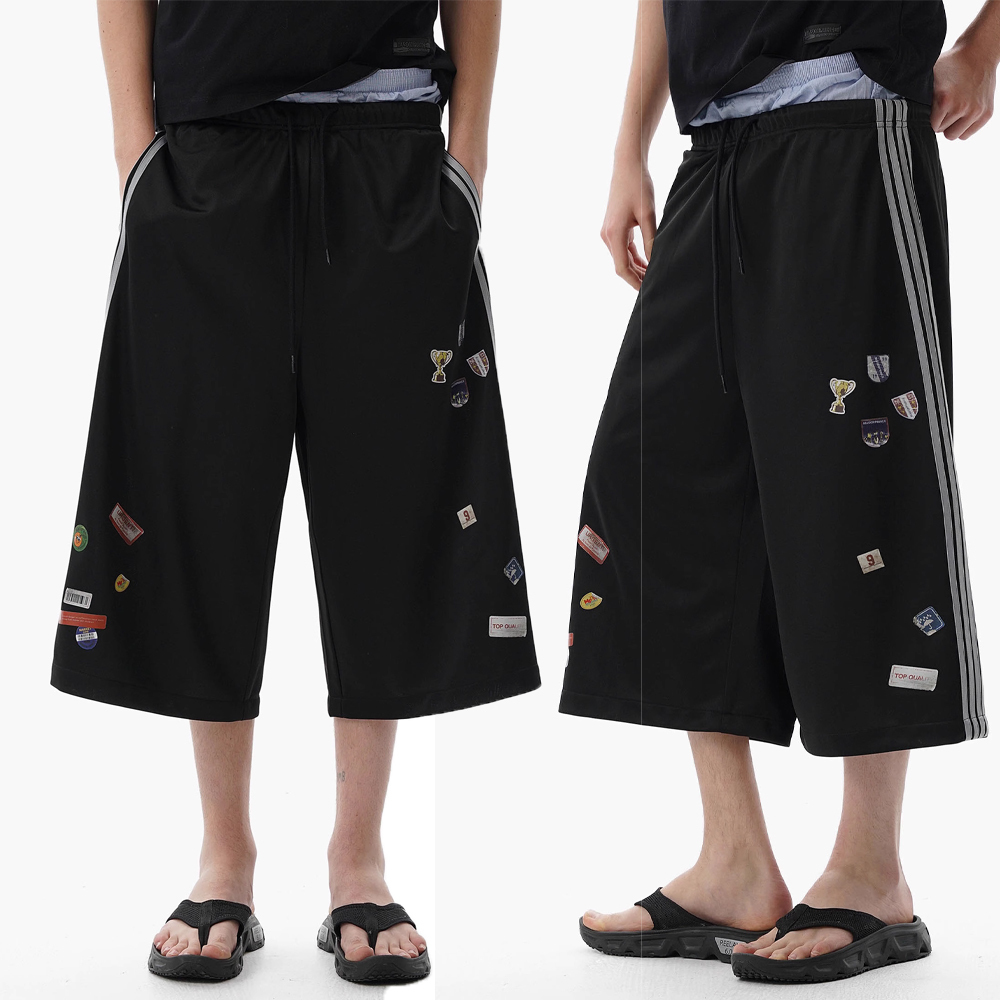 MASONPRINCE ルーズ 七分デニム パンツ スウェットパンツ